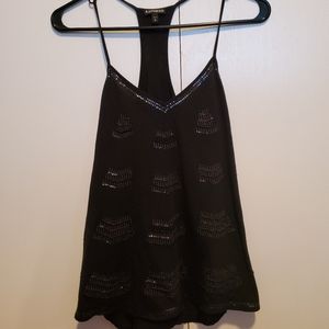 Express Beaded Black Tank